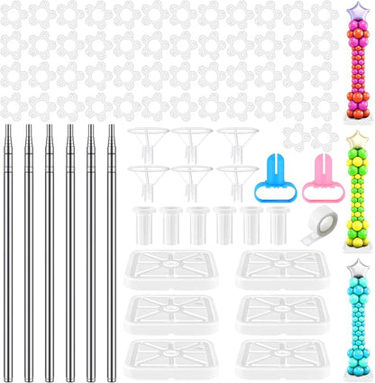 Sratte 6 Sets Balloon Column Stand Kit, 6.6 ft Adjustable Balloon Tower Pillar - Image 8