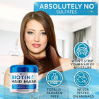 Biotin Hair Mask - Volume Boost and Deep Conditioner for Dry, Damaged Hair - Hydrating Repair Treatment for Women and Men - Moisture Conditioning for Curly Hair and Split Ends - Sulfate Paraben Free