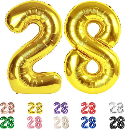 28 Balloon Numbers 40Inch for 28th Men Women Birthday Decorations, Inflation by Mluchee
