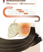 Sunny Hair Brown Tape in Hair Extensions 24 Inch Remy Tape in Extensions Human Hair Balayage Brown Tape ins Human Hair Extensions 20Pcs 50g