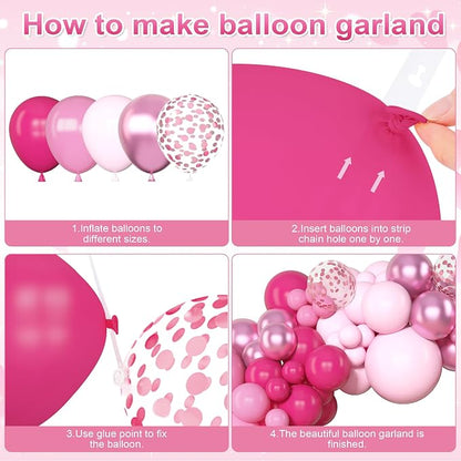 Amandir 153 Pcs Pink Balloon Arch Garland Kit Different Sizes | 18 12 10 5 inch - Image 3