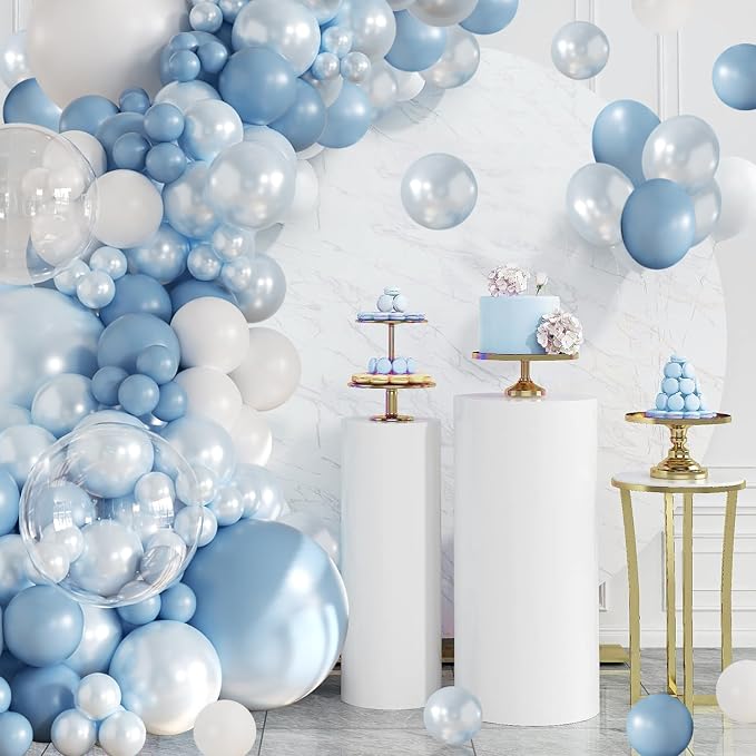 Dusty Blue Balloon Arch Kit 108Pcs Double Stuffed Balloons Garland Including - Image 2
