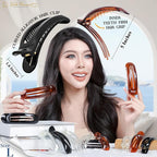 RC ROCHE 6 Pcs Flat Claw Hair Clips for Women Alligator French Barrette Long Thick Hair Duckbill Curved No Slip Grip Lay Flat Side Slide Firm Classic Styling, Large Clear, Brown & Black