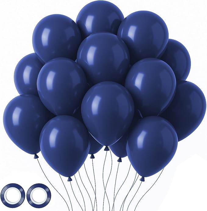 Voircoloria 105pcs Navy Blue Dark Blue Party Latex Balloons, 12inch | by Voircoloria