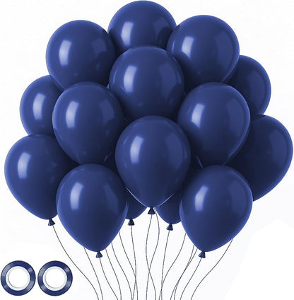 Voircoloria 105pcs Navy Blue Dark Blue Party Latex Balloons, 12inch | by Voircoloria
