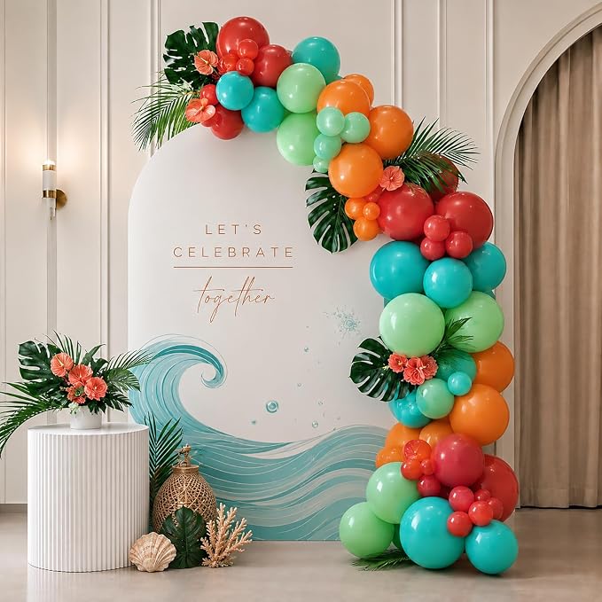 Tropical Luau Balloon Garland Kit, Arch Strip Ribbon, Summer Beach Pool Fiesta - Image 5
