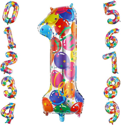 40 Inch Number 1 Balloon Giant Colorful Foil One Balloon Party Decor | Large by TNCDJKPA