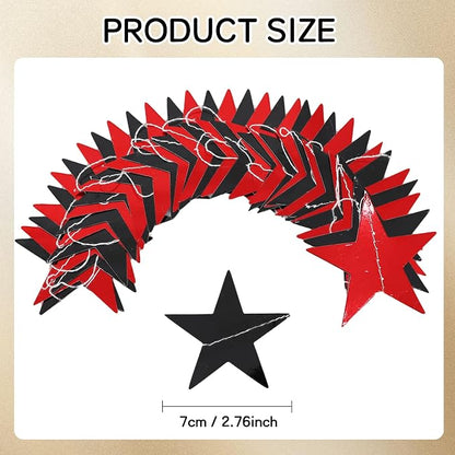 BEISHIDA Glitter Star Garland Banner Decor Black Red Hanging Decorations - Image 3