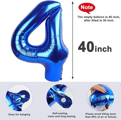 Number Balloons Navy Blue Number 4 - Image 6