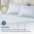 Queen Pillow Cases Set of 2 - Ultra Soft Hotel Quality Pillowcase Covers - Comfy, Cozy & Wrinkle Free - Shrinkage and Fade Resistant - Machine Washable Pillow Protectors - 2 Piece Set - Blue Stripes 2