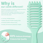 Curl Defining Brush, 4-in-1 Curly Hair Brush – Flexible Styling Brushes for Women and Men, Curls Detangling Hairbrush Featuring a Crescent Shape and Ultra-Smooth Bristles for Wet & Dry Hair - Green