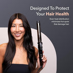 SRILabs CurlQ Curling Iron with 1 inch Extra Long Titanium Barrel, Ceramic Paddle Brush, and Thermal Brush with Rapid Heat Up, 12-Temperature Settings, and 360 Degrees Swivel Cord
