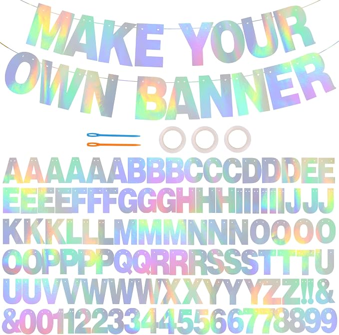 BEISHIDA Laser Silver 116 PCS A-Z DIY Letter Custom Banner Party Decor | 111 by Beishida