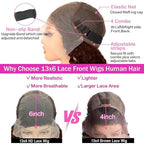 Anderah Chocolate Brown Deep Wave Lace Front Wigs Human Hair 200 Density 13x6 HD Lace Frontal Wigs Curly Human Hair Wig For Women Pre Plucked with Natural Hairline 4# Brown Color (28inch)