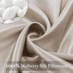 Adubor 100% Silk Pillowcase - Mulberry Silk Pillow Cases, 23 Momme 6A Grade Fibers, Silk Pillow Case for Hair and Skin Health, with Hidden Zipper (Queen 20''x30'', Beige, 1PC)