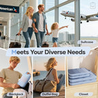 Veken 11 Set Compression Packing Cubes for Travel Essentials,Compressible Expandable Large Luggage Suitcase Organizer Bags for Clothing,Durable Space Saver Storage Bags with Toiletry Bags(Light Blue)