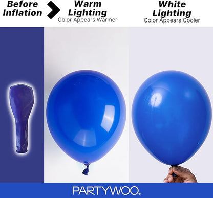 PartyWoo Royal Blue Balloons 145pcs Dark Blue Balloons Different Sizes | 18 12 - Image 3