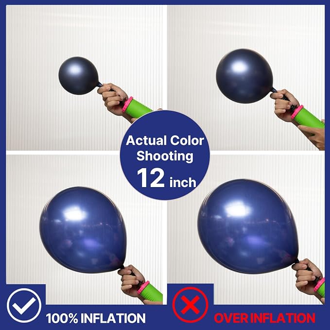 PartyWoo Navy Blue Balloons 50pcs Dark Blue Latex Helium Balloons 12 Inch | - Image 4
