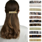 Hair Clips for Women,3.5 Inch Acetate Medium Hair Claw Clips for Women Thin Thick Curly Hair,Strong Hold No Slip Grip,French Classic Multicolor Barrettes Hair （Beige Yellow Oblong）