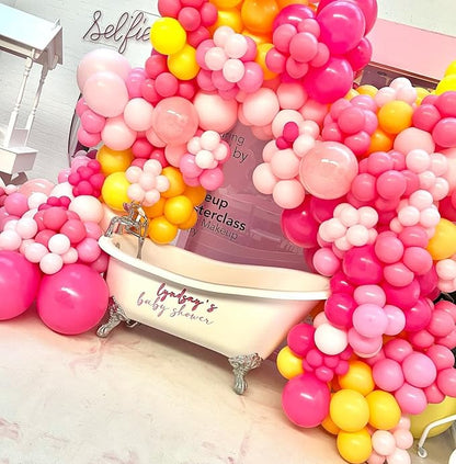 Pink and Yellow Balloons Garland Arch Kit 150Pcs - Image 4