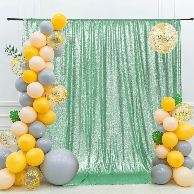 Eternal Beauty Mint Green 3mm Sequin Backdrop 10x10 Ft - Image 3