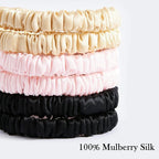 Silk Scrunchies for Women Hair 100% Mulberry Silk Hair Ties with Elastic Band Pack of 6 Silk Scrunchies No Damage