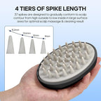 3 in 1 Scalp Scrubber, Hair Scalp Massager, with 3 Replacement Brushes, Shampoo Brush for Relaxing, Deep Cleansing Exfoliator & Soothes itching - Wet/Dry Use for All Hair Types, Black