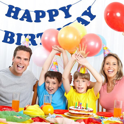 Navy Blue Happy Birthday Banner Sign Happy Birthday Bunting Banner Flag Garland - Image 6