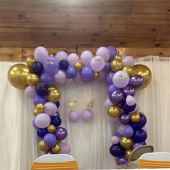Pastel Purple Gold Balloons Set - Image 6