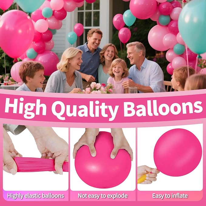 Hot Pink Balloon Arch Kit 111Pcs 18 12 5 Inch Latex Party Balloons Garland - Image 3