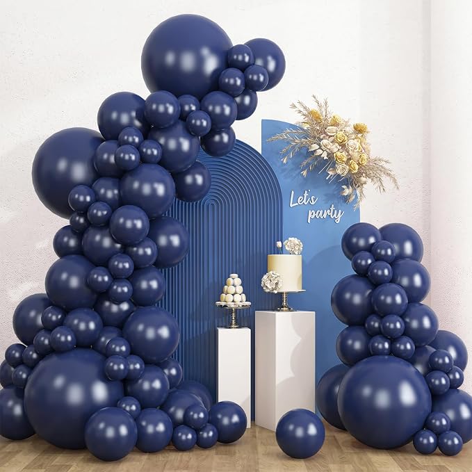 RUBFAC 135pcs Navy Blue Balloons Different Sizes 18 12 10 5 Inch Dark Blue by RUBFAC