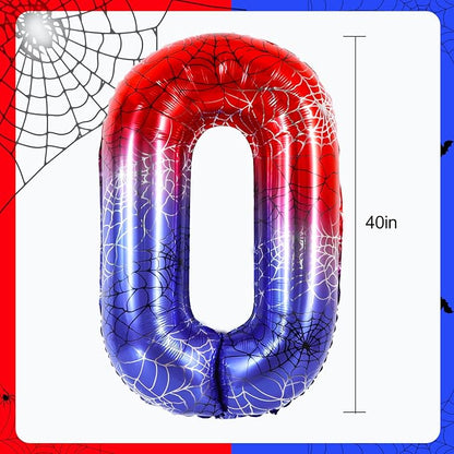 40 Inch Red Blue Number 0 Balloon - Image 2