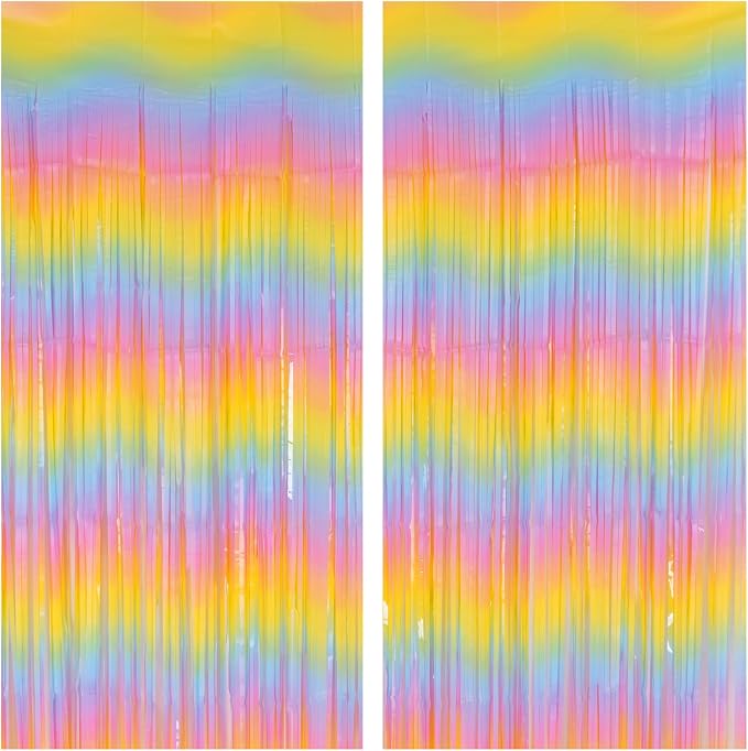 PIGETALE Pastel Rainbow Foil Fringe Curtains by welcomePIGETALE