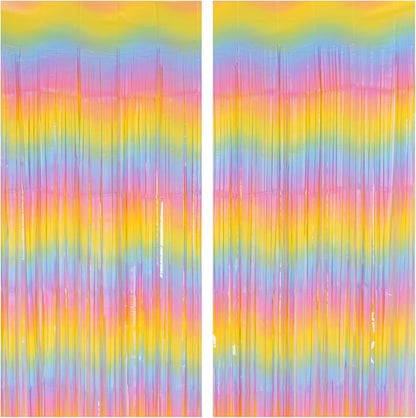 PIGETALE Pastel Rainbow Foil Fringe Curtains by welcomePIGETALE