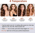 KIMUSE Automatic Rotating Curling Iron, 1.25 Inch - 4 Temp, Fast Heating, 2-Way Rotation, Anti-Scald & Tangle-Free, 30Min Auto Shut-Off, Dual Voltage for Travel, for All Hair Types & Beginners