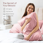 100% Silk Pillow Cases 2 Pack Queen Size Mulberry Silk Pillowcase for Hair and Skin Set of 2 Highest Grade 6A Silk Soft Breathable Cooling with Hidden Zipper, Pink