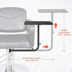 TASALON Salon Metal Tray Attached to Chair 360 Degree Rotation Barber Chair Tray for Dental, Cart with 2 Magnetic Bowls,Fully Adjustable Hairstylist for Barber Tattoo Tools