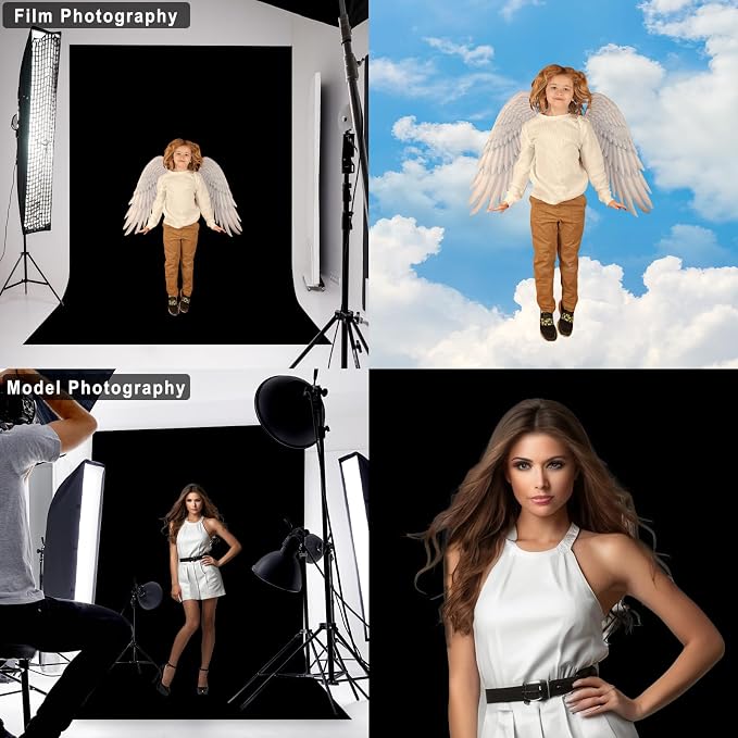 Black Photography Backdrop for Photoshoot, 8x10 FT | Versatile Studio Photo - Image 3