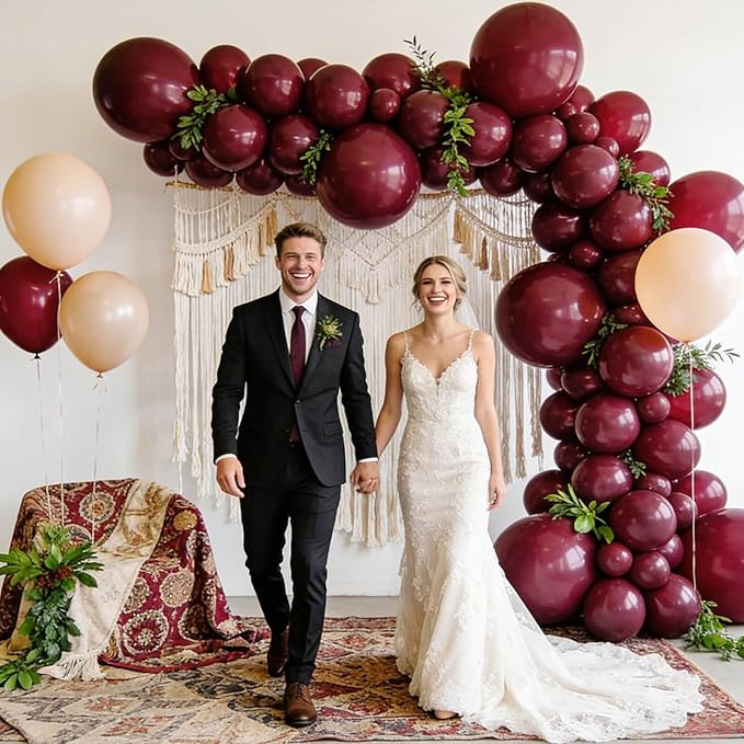 110pcs Burgundy Red Balloon 12 Inch, Burgundy Red Latex Balloons - Image 4