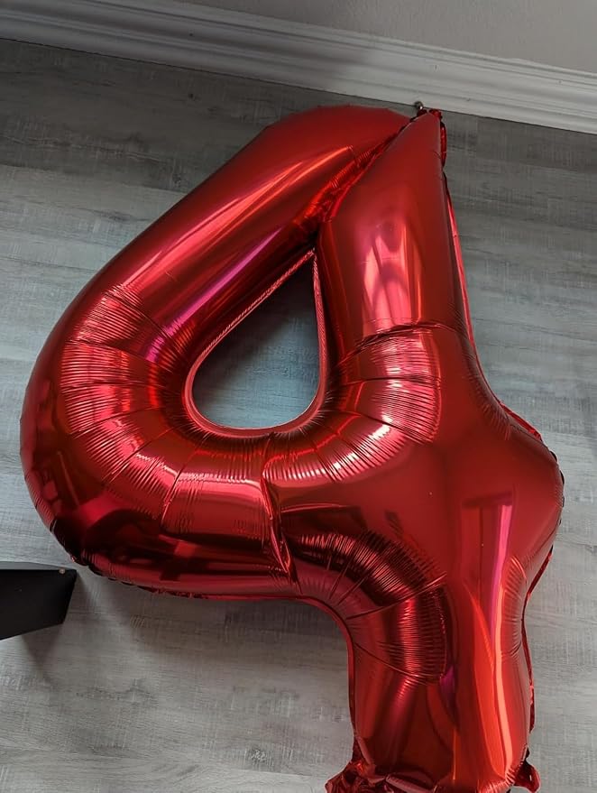 4 Balloon 40 inch Red Number Balloons - Image 4