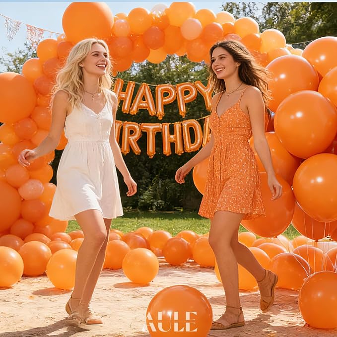 AULE 50Pcs Latex 12 Inch Burnt Orange Balloons | Helium Party Happy Birthday - Image 3