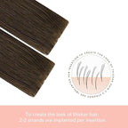 Sindra Invisi Edge Tape in Human Hair Extensions, Medium Brown Invisible Seamless Hair Tape in Extensions Balayage 16 Inch 20pcs 45g/pack