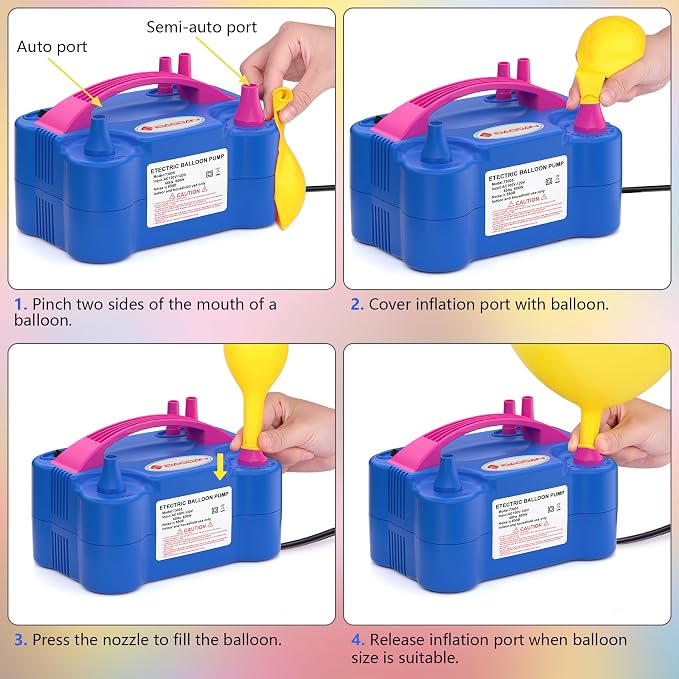 IDAODAN Electric Balloon Pump – Portable Balloon Air Pump Electric Inflator - Image 4