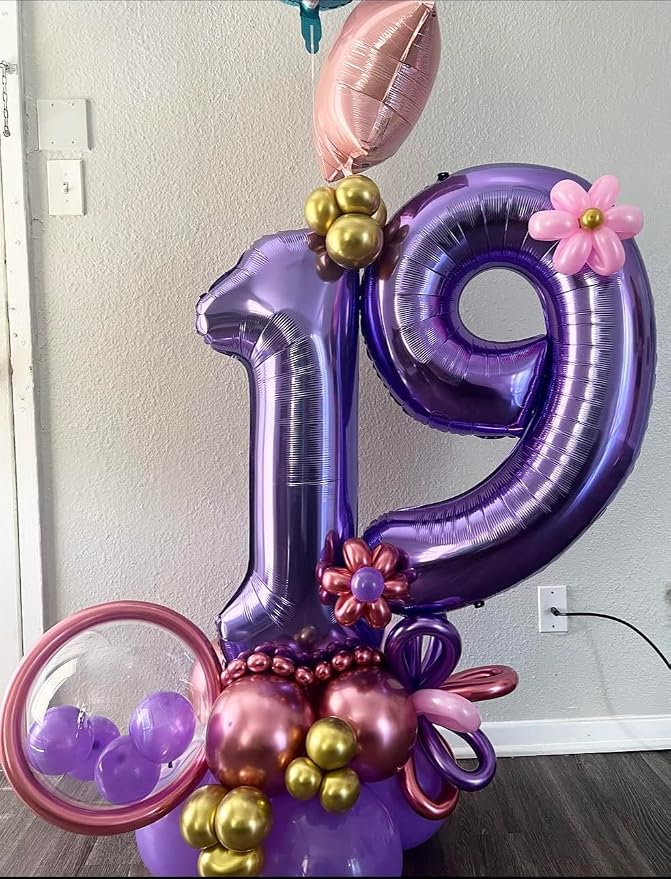 Number 1 Balloons 40 Inch for 1 Year Old Birthday Decorations, Inflation Straw - Image 3