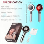 Multi Functional 3 in 1 Electric Scalp Massager Hair Growth, Red Light Therapy Scalp Massager with Oil Applicator, Portable Smart Scalp Hair Brush IPX7 Waterproof
