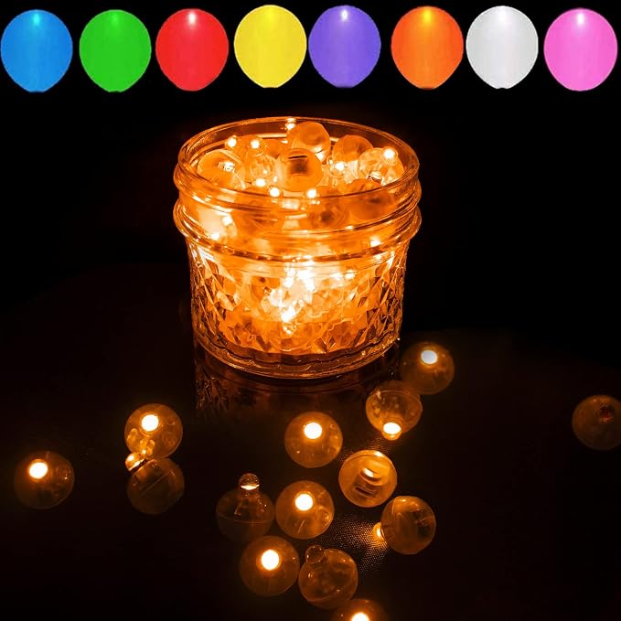 100pcs LED Orange Balloon Light Mini Tiny Led Lights, Small Round Led Ball Lamp - Image 2