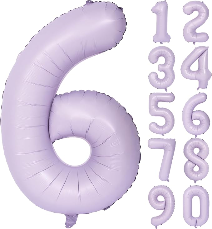 40 In Matte Purple Number Balloons Helium Foil Mylar Balloon Digital 6 | Perfect by Exquisitehighqualitypartydecorationstomeetyoureveryneed%EF%BC%81