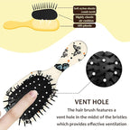 Mini Hair Brush,Cute Detangling Travel Hair Brush,Soft Bristles for Effortless Tangle Removal,Detangler Hairbrush for Women Men Boys Girls Kids Wet Dry All Hair Types (Black Butterfly, Mini)
