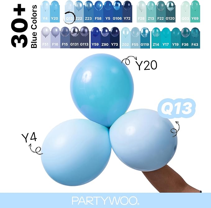 PartyWoo Baby Blue Balloons 152pcs Different Sizes of 18 12 10 5 Inch Light - Image 4