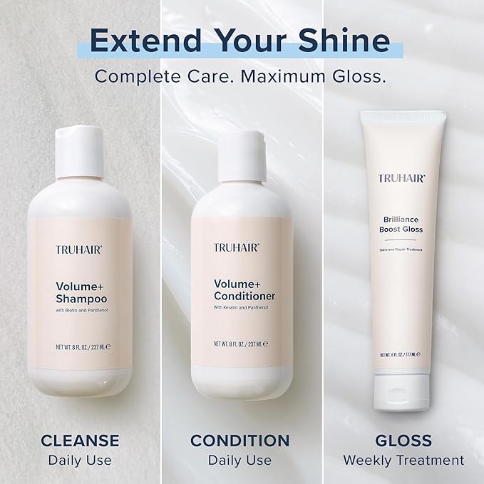 Truhair Brilliance Boost Gloss Shine & Repair Treatment | Deep Conditioning Hair Mask for Damaged Hair | Hair Gloss Treatment for Glossy Shine, Radiance & Smooth Finish | Hydrating Hair Mask - 6 Fl Oz